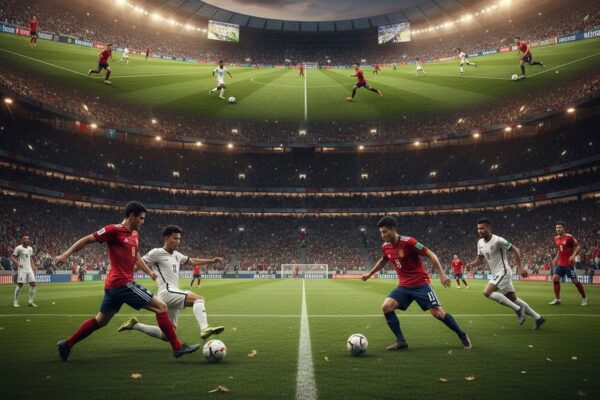 Update sepak bola dunia hari ini dengan atmosfer stadion internasional penuh penonton